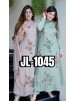 JL-1045 | Pure Chinon Silk Digital Print Diamond Hand Work A-Line Set