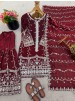 Shop SSR-533 Pure Fendy Silk ready-to-wear suit with heavy embroidery sequence work on top, bottom and dupatta, full sleeves and sizes M to XXL at ₹1,099/-.