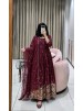 FD-8057 | Pure Chinon Silk 5mm Sequence & Real Mirror Work Gown