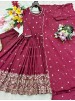 FD-8057 | Pure Chinon Silk 5mm Sequence & Real Mirror Work Gown