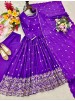 FD-8057 | Pure Chinon Silk 5mm Sequence & Real Mirror Work Gown