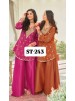 ST-243 | Heavy Natural Silk Embroidery Chine Sequence Sharara Collection