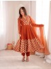 JF-050 | Crunchy Silk Embroidered Anarkali Gown | Premium Festive Collection