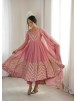 JF-050 | Crunchy Silk Embroidered Anarkali Gown | Premium Festive Collection