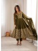 JF-050 | Crunchy Silk Embroidered Anarkali Gown | Premium Festive Collection